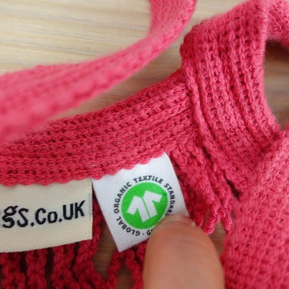 TURTLE‎ BAG Women Shoulder Fishnet Tote Organic Cotton Mesh Pink String Shopper - Picture 9 of 13